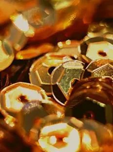 Close-up of gold sequins